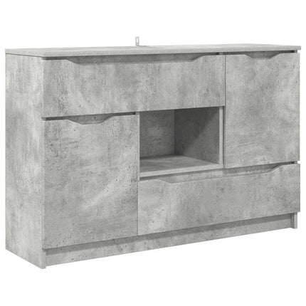 Sideboard med skuffe Beton Grå 100 x 30 x 65,6 Konstrueret træ