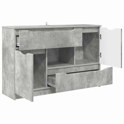 Sideboard med skuffe Beton Grå 100 x 30 x 65,6 Konstrueret træ