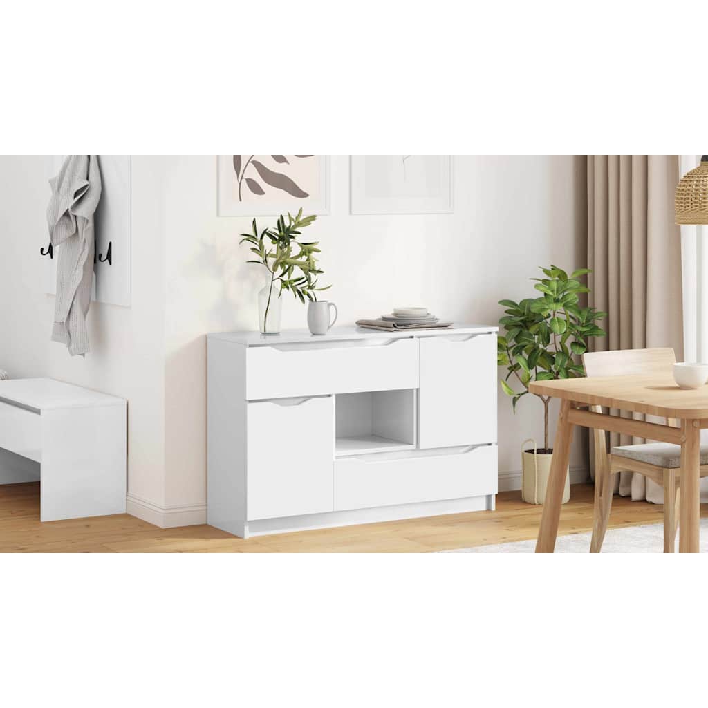 Sideboard Høj gloss hvid 100 x 30 x 65,6 Konstrueret træ