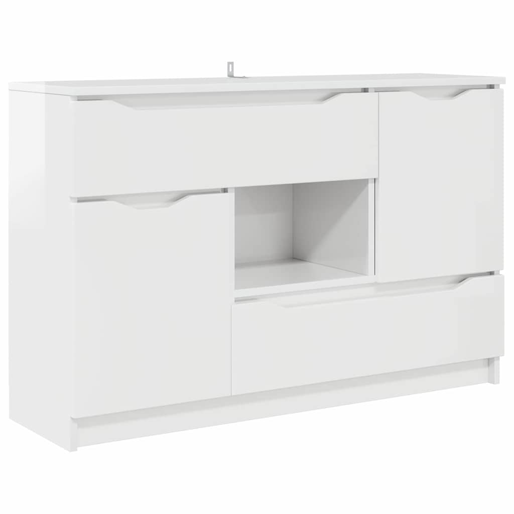 Sideboard Høj gloss hvid 100 x 30 x 65,6 Konstrueret træ