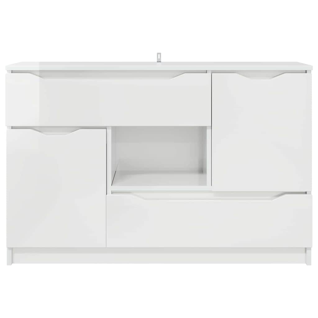 Sideboard Høj gloss hvid 100 x 30 x 65,6 Konstrueret træ