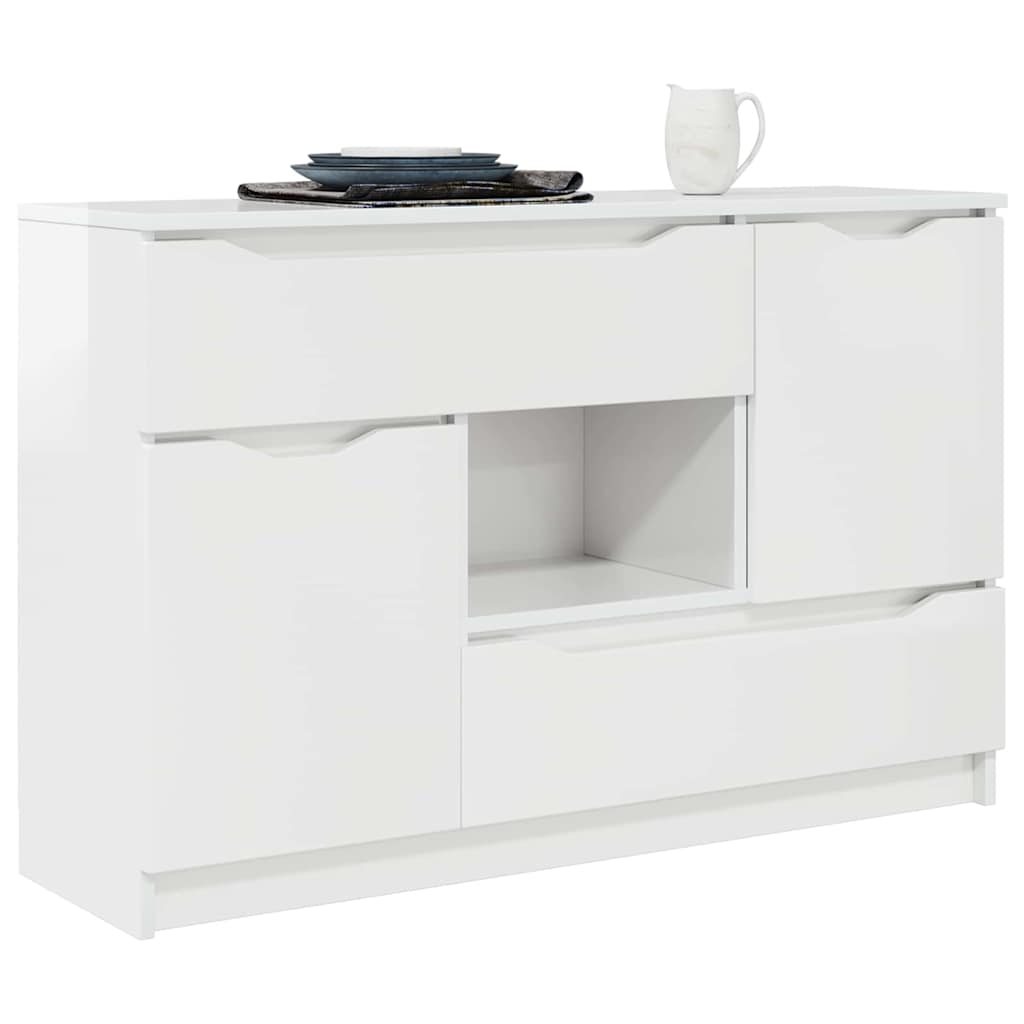 Sideboard Høj gloss hvid 100 x 30 x 65,6 Konstrueret træ