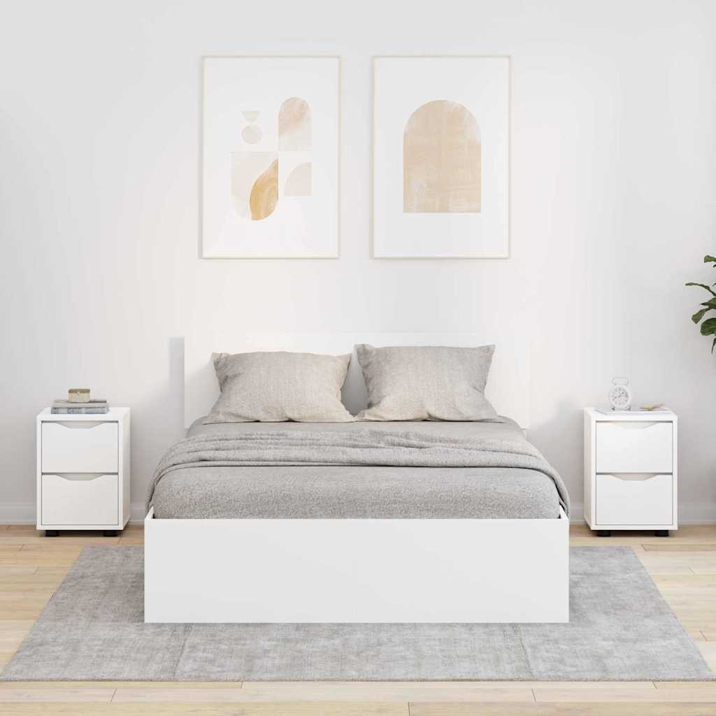 Sengeborde 2 pcs Hvid 30,5 x 30 x 43 cm Konstrueret træ