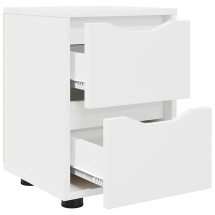 Sengeborde 2 stk. Hvid 30,5 x 30 x 43 cm Konstrueret træ