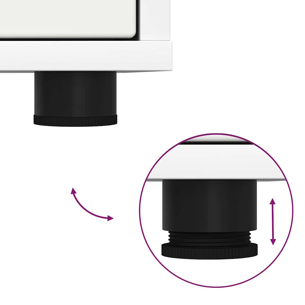 Sengeborde 2 pcs Hvid 30,5 x 30 x 43 cm Konstrueret træ