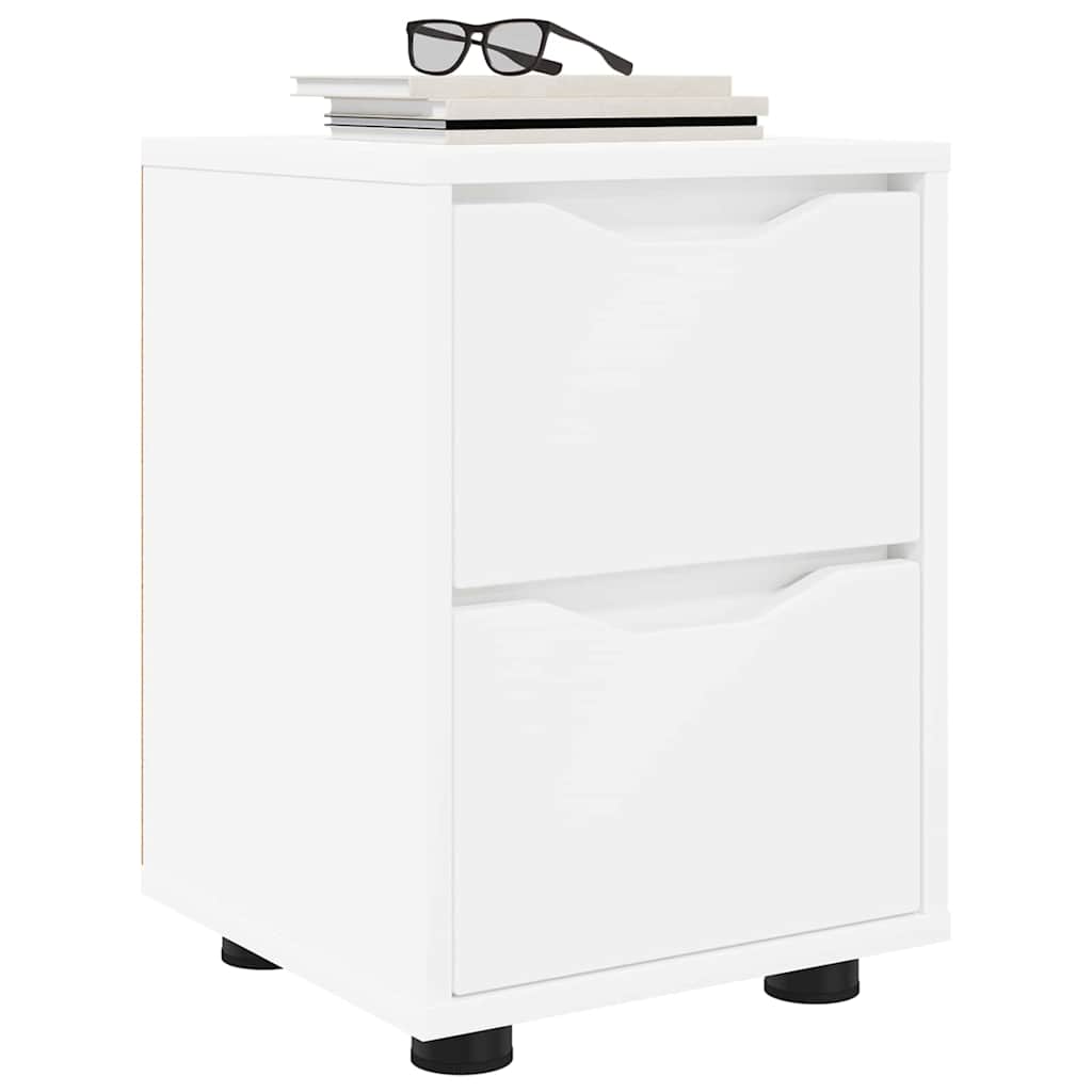 Sengeborde 2 pcs Hvid 30,5 x 30 x 43 cm Konstrueret træ