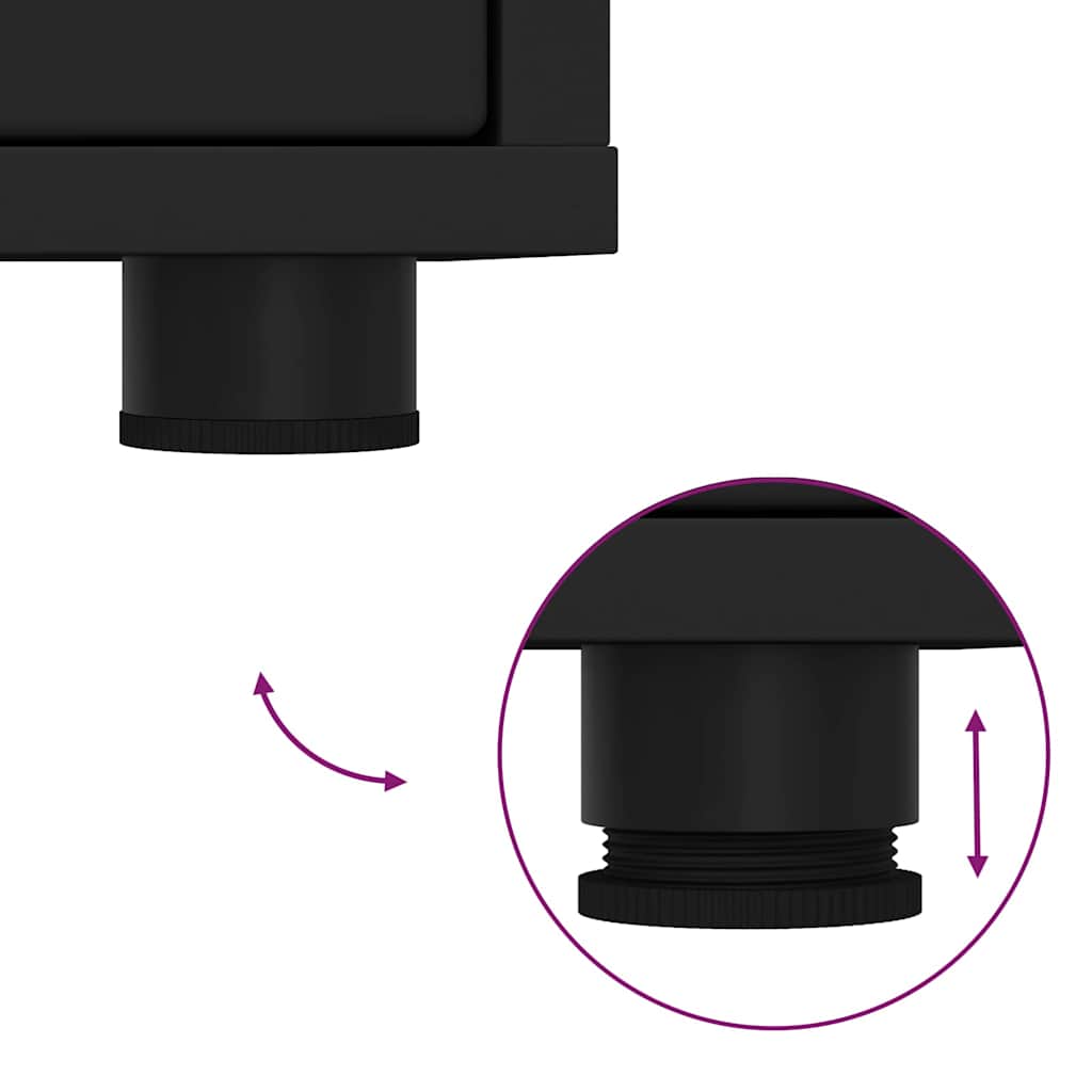Sengebord med skuffe Sort 30,5 x 30 x 43 cm Konstrueret træ