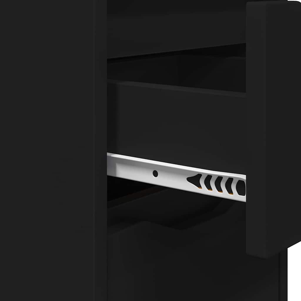 Sengeborde 2 pcs Sort 30,5 x 30 x 43 cm Konstrueret træ