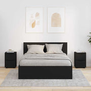 Sengeborde 2 pcs Sort 30,5 x 30 x 43 cm Konstrueret træ