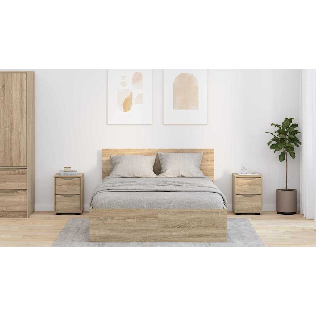 Sengeborde 2 pcs Sonoma eg 30,5 x 30 x 43 cm Konstrueret træ
