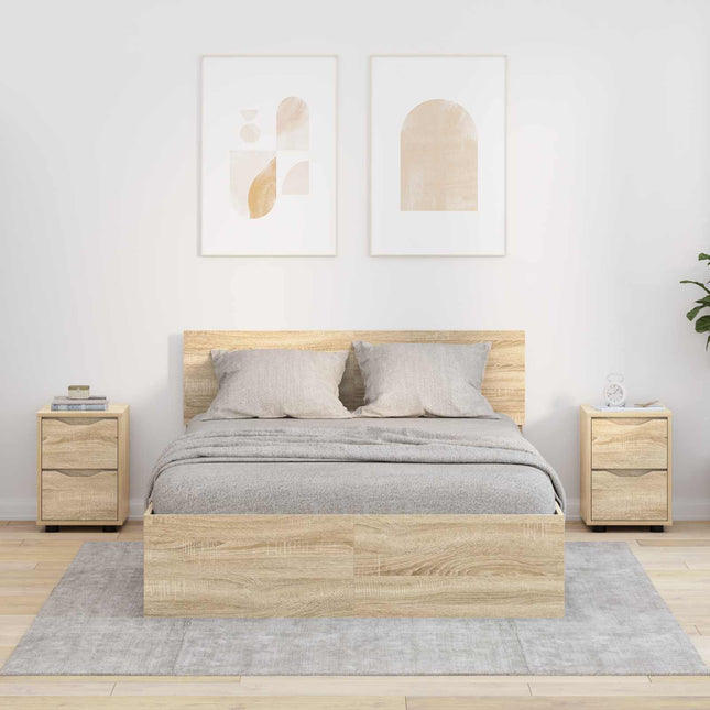 Sengeborde 2 stk. Sonoma eg 30,5 x 30 x 43 cm Konstrueret træ