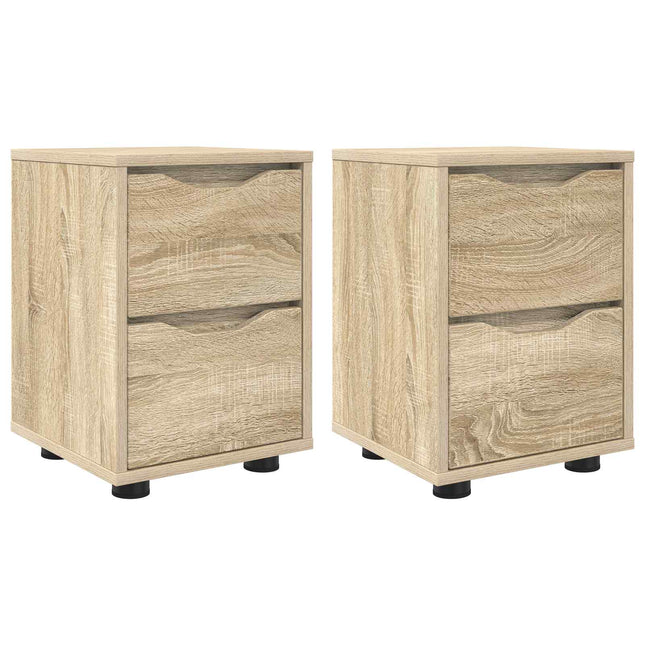 Sengeborde 2 stk. Sonoma eg 30,5 x 30 x 43 cm Konstrueret træ