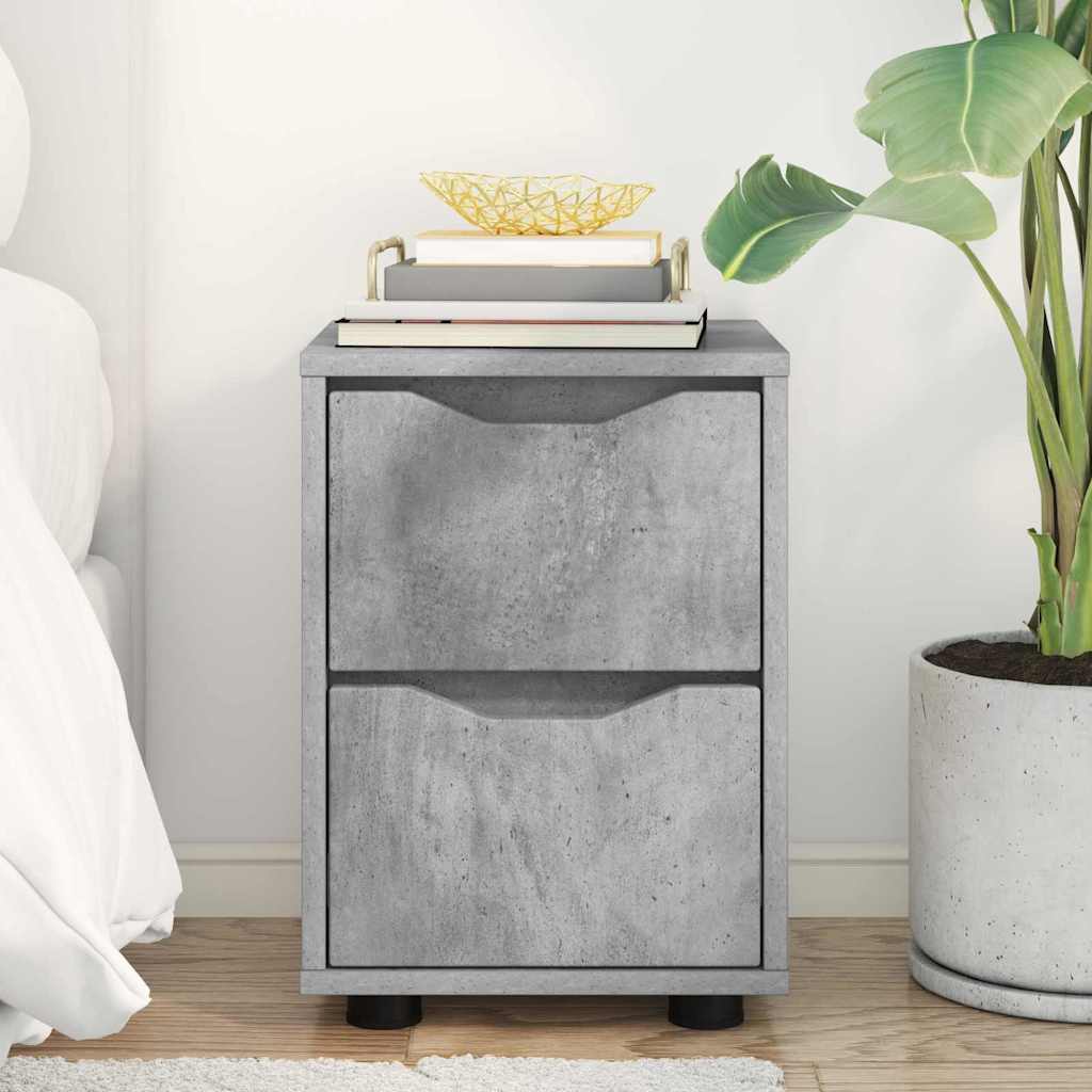 Sengebord Beton Grå 30,5 x 30 x 43 cm Konstrueret træ
