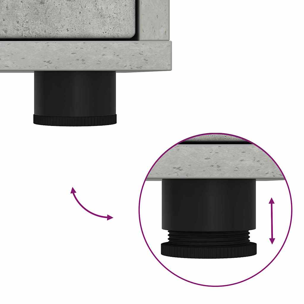 Sengeborde 2 pcs Beton Grå 30,5 x 30 x 43 cm Konstrueret træ