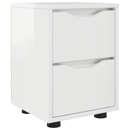 Sengebord Høj gloss hvid 30,5 x 30 x 43 cm Konstrueret træ