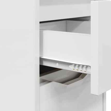 Sengeborde 2 stk. Høj gloss hvid 30,5 x 30 x 43 cm
