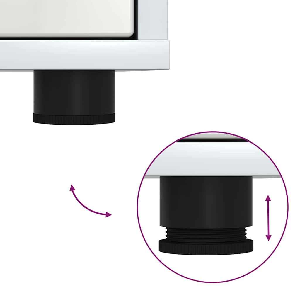 Sengeborde med skuffe 2 pcs Høj gloss hvid 30,5 x 30 x 43 cm