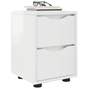 Sengeborde med skuffe 2 pcs Høj gloss hvid 30,5 x 30 x 43 cm