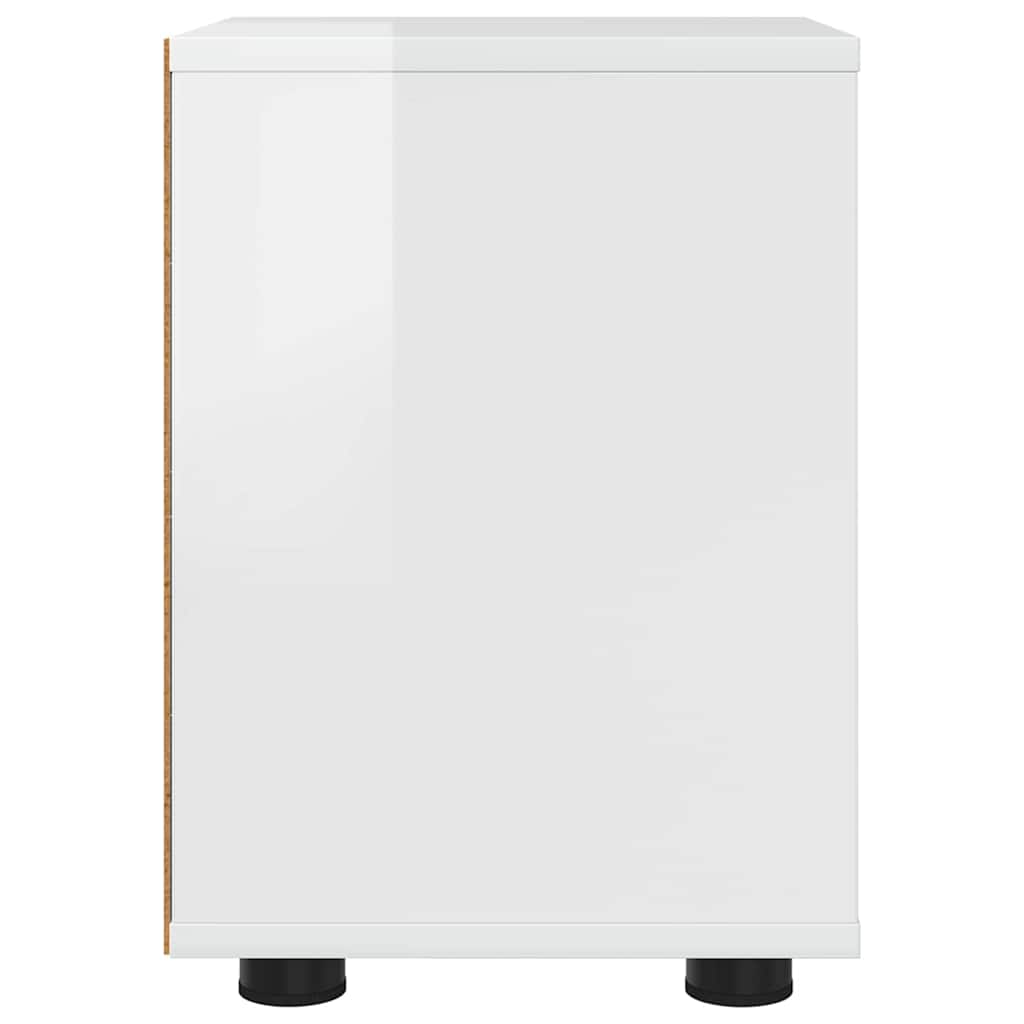 Sengeborde med skuffe 2 pcs Høj gloss hvid 30,5 x 30 x 43 cm