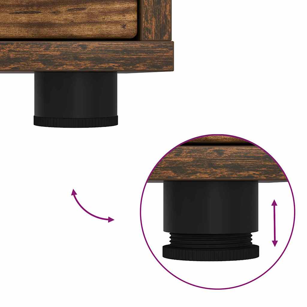 Sengebord med skuffe Røget eg 30,5 x 30 x 43 cm Konstrueret træ