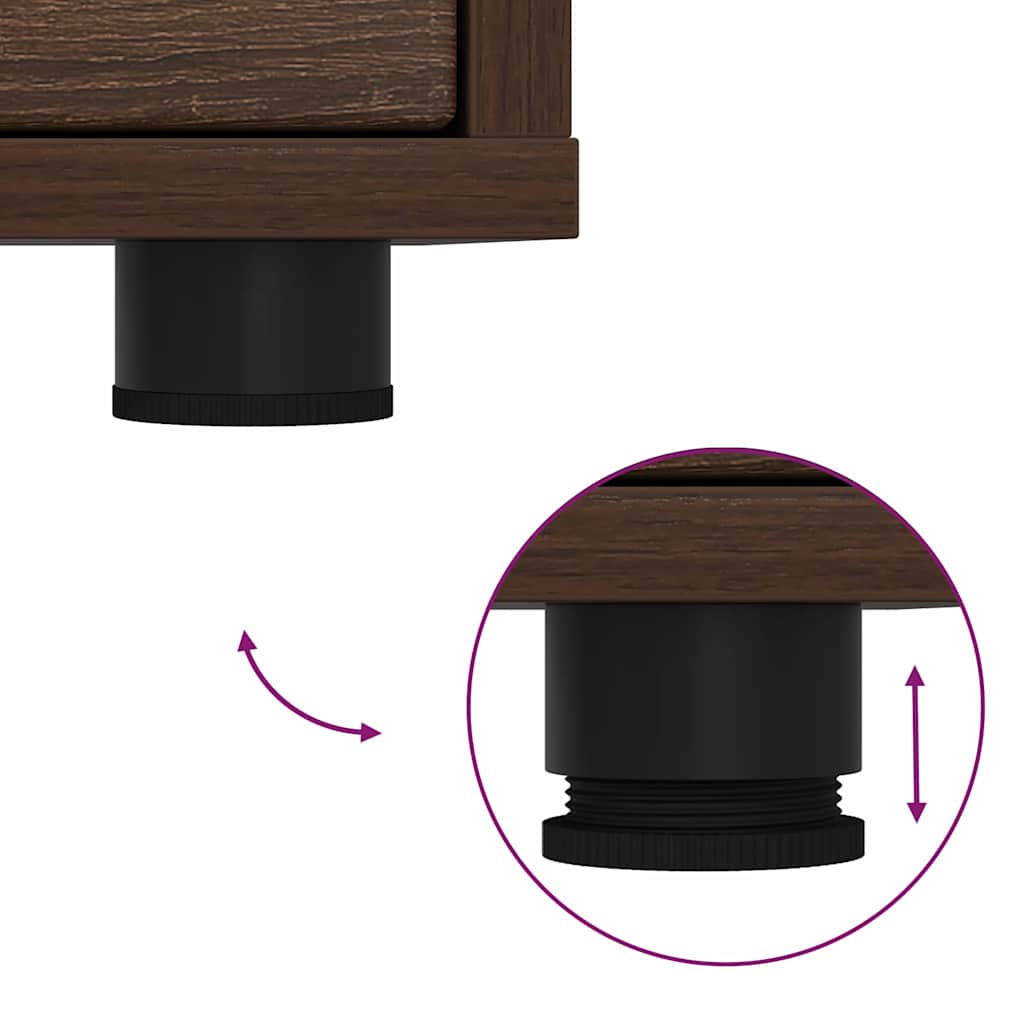 Sengeborde 2 pcs Brun eg 30,5 x 30 x 43 cm Konstrueret træ