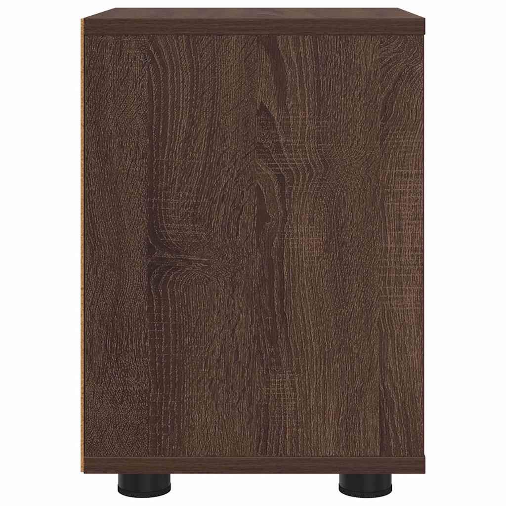 Sengeborde 2 pcs Brun eg 30,5 x 30 x 43 cm Konstrueret træ