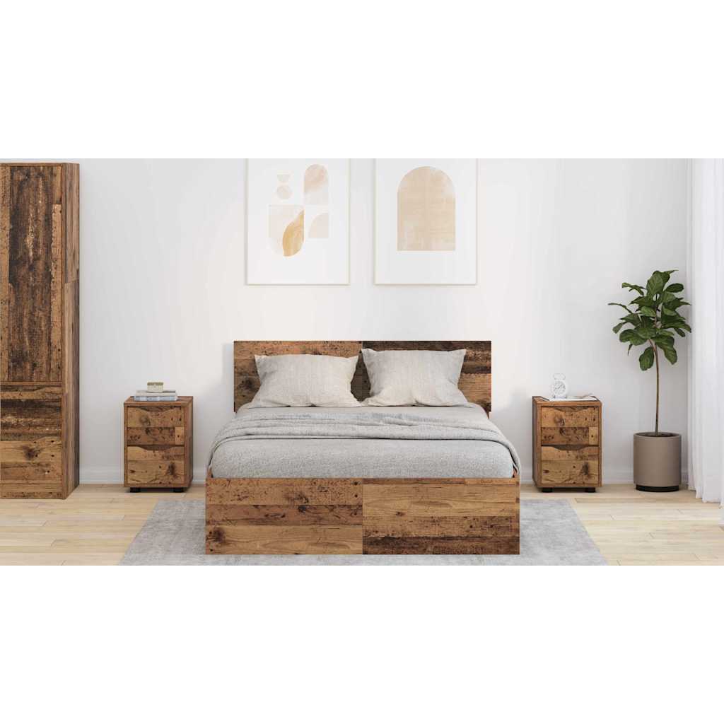 Sengeborde 2 pcs Gammelt træ 30,5 x 30 x 43 cm Konstrueret træ