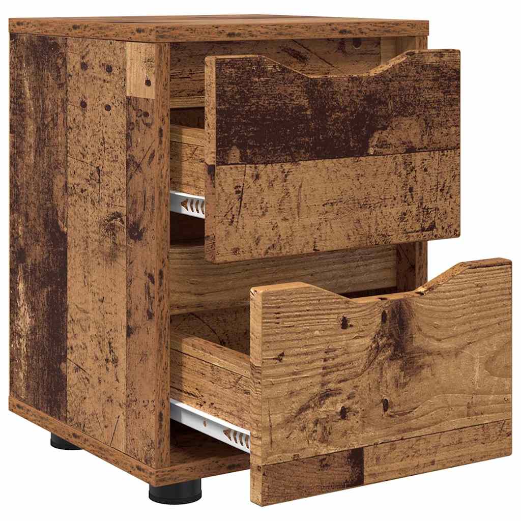 Sengeborde 2 pcs Gammelt træ 30,5 x 30 x 43 cm Konstrueret træ