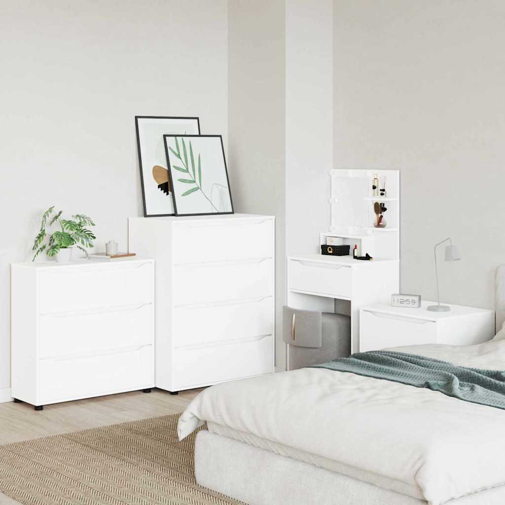 Opbevaringsskab Høj gloss hvid 80 x 48 x 57 cm Konstrueret træ