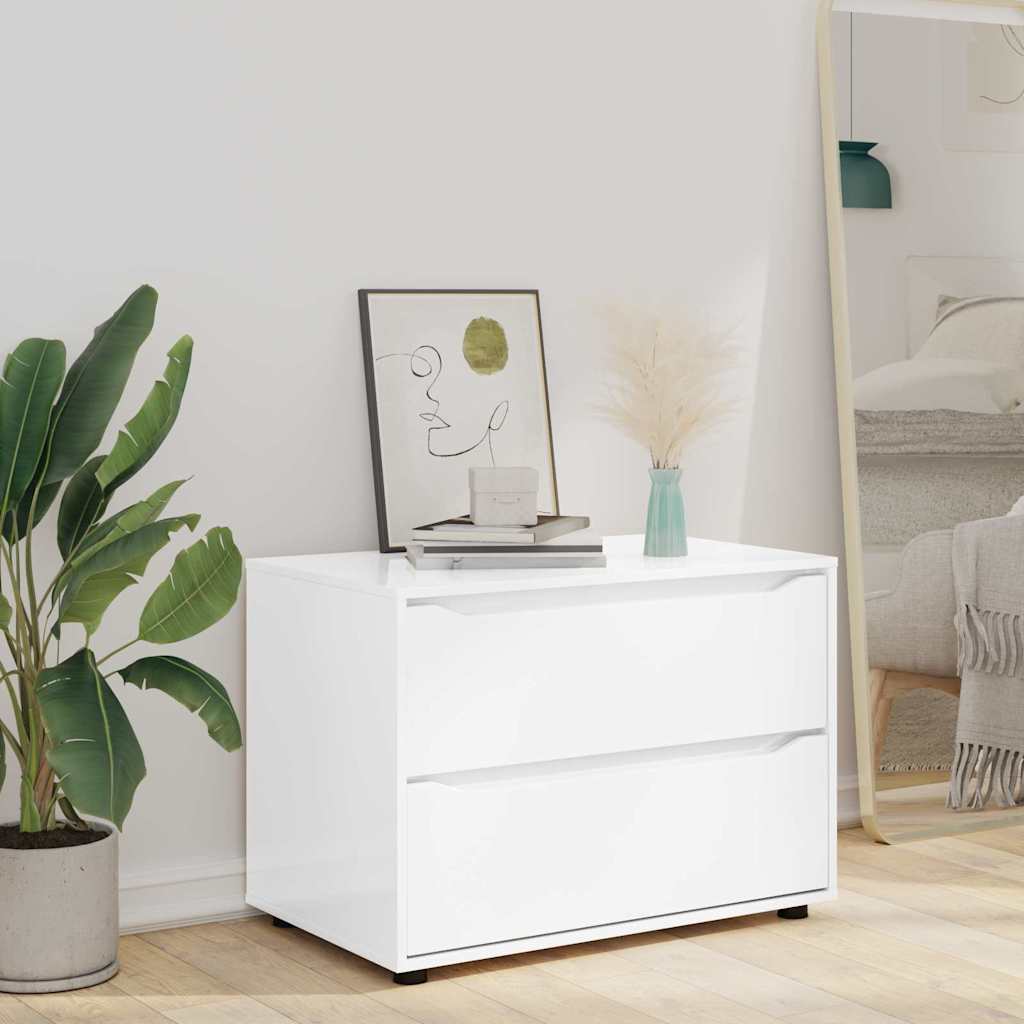 Opbevaringsskab Høj gloss hvid 80 x 48 x 57 cm Konstrueret træ