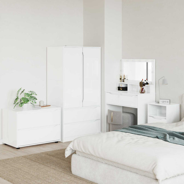 Opbevaringsskab Høj gloss hvid 80 x 48 x 57 cm Konstrueret træ