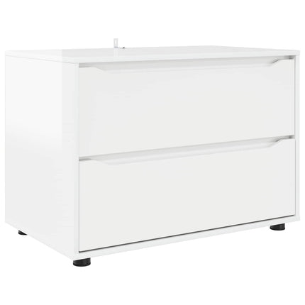 Opbevaringsskab 80 x 48 x 57 cm Konstrueret træ Høj gloss hvid