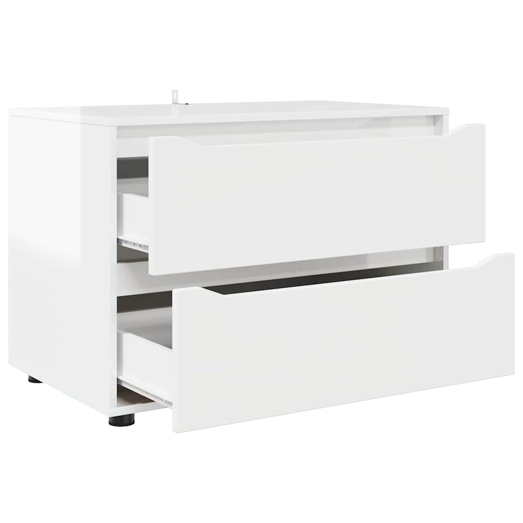 Opbevaringsskab Høj gloss hvid 80 x 48 x 57 cm Konstrueret træ