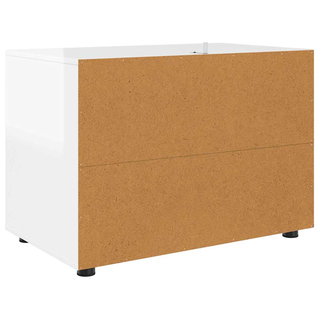 Opbevaringsskab Høj gloss hvid 80 x 48 x 57 cm Konstrueret træ