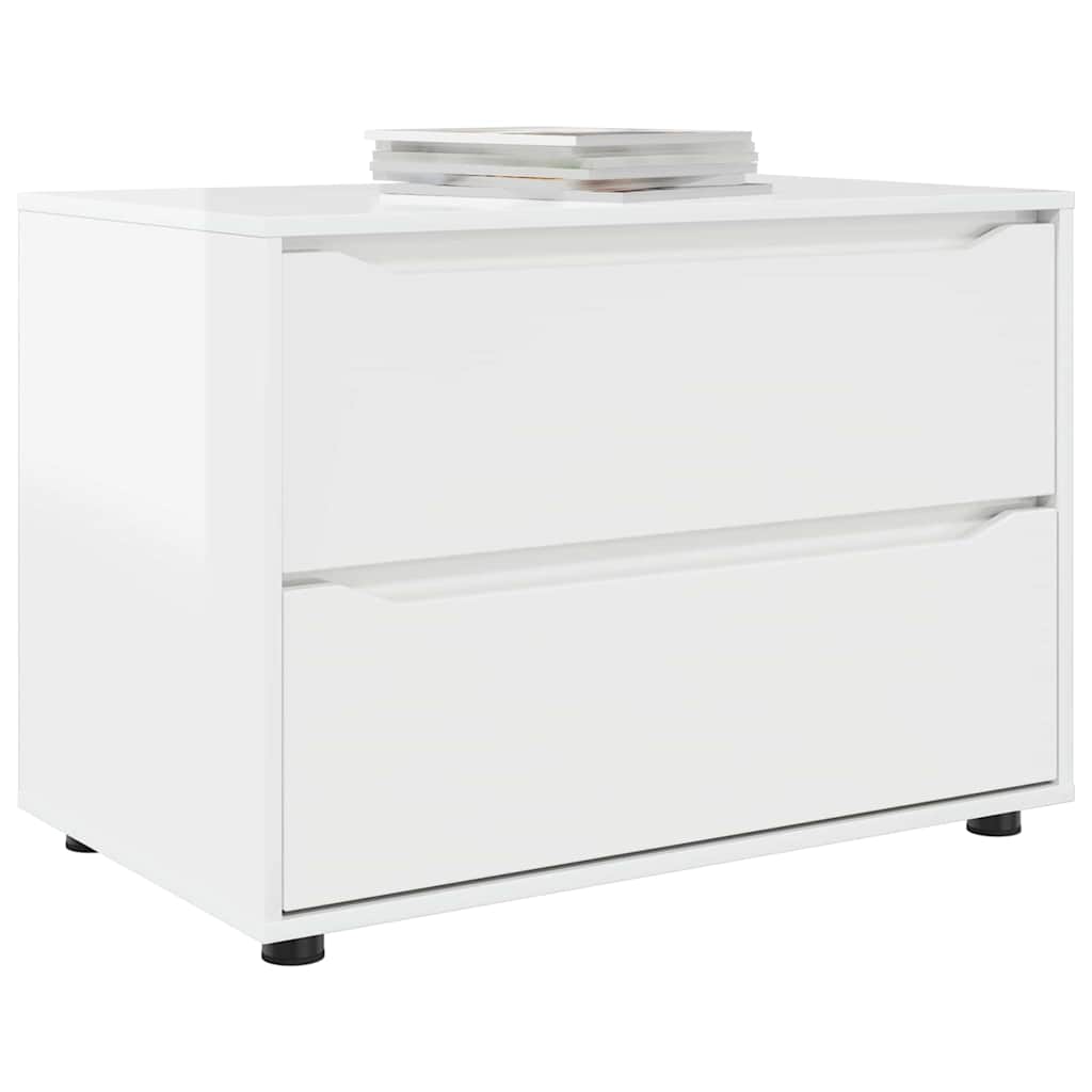 Opbevaringsskab Høj gloss hvid 80 x 48 x 57 cm Konstrueret træ
