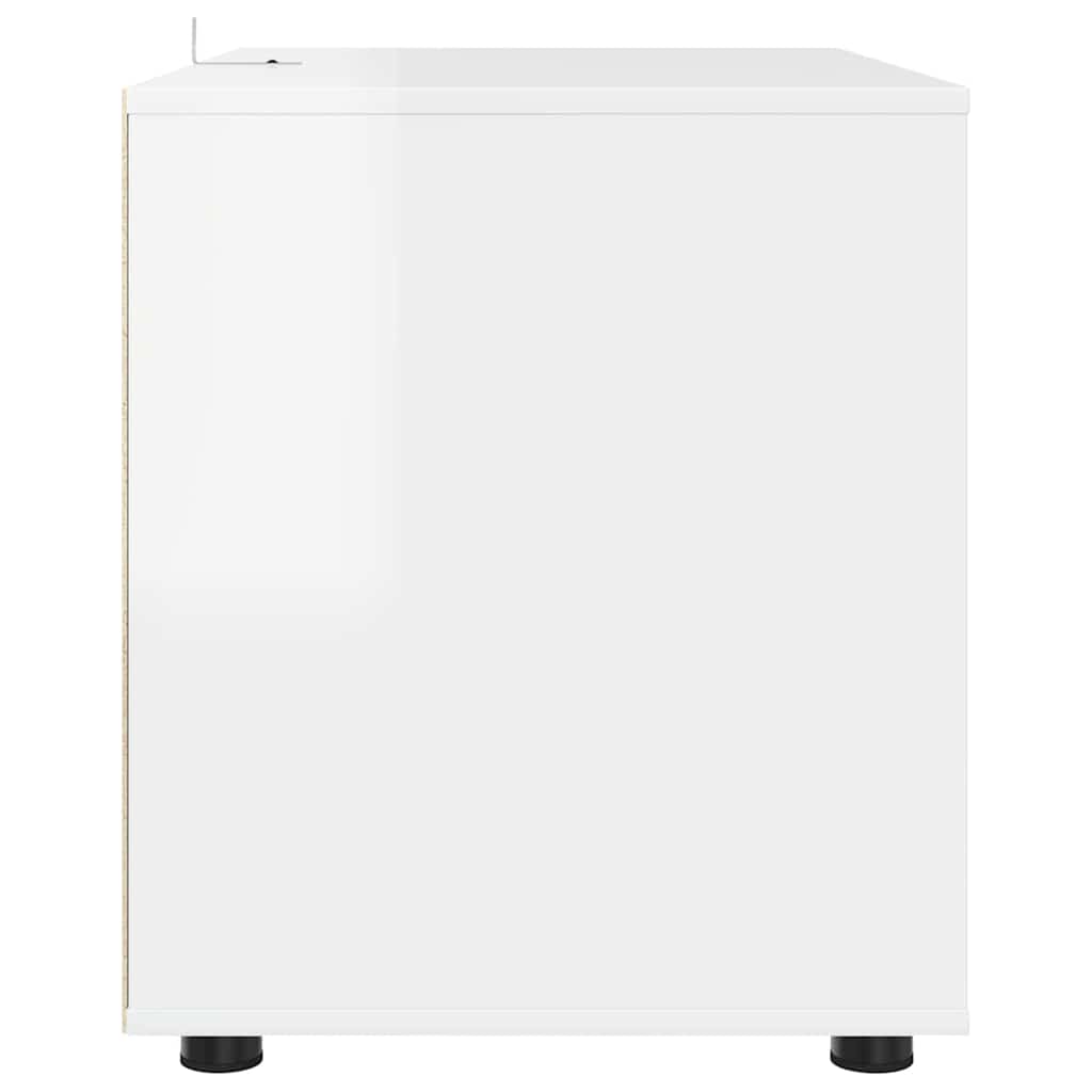 Opbevaringsskab Høj gloss hvid 80 x 48 x 57 cm Konstrueret træ