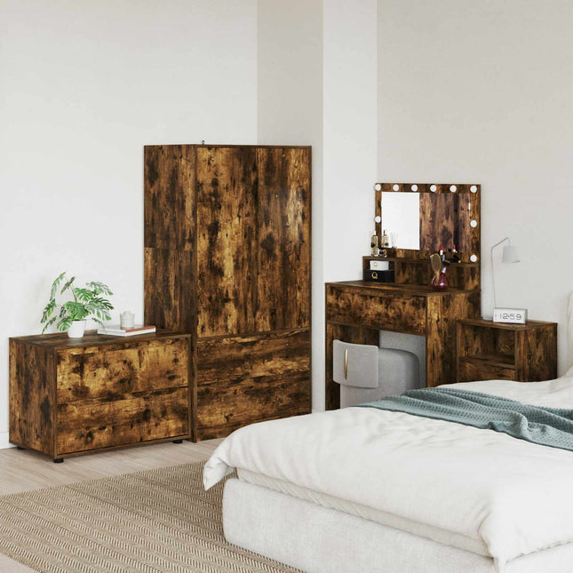 Opbevaringsskab Røget eg 80 x 48 x 57 cm Konstrueret træ