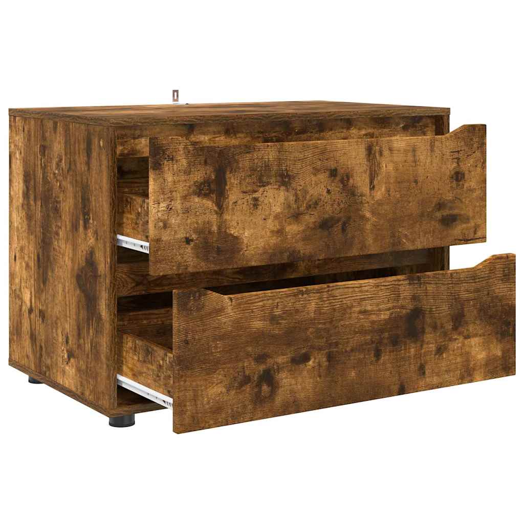Opbevaringsskab Røget eg 80 x 48 x 57 cm Konstrueret træ