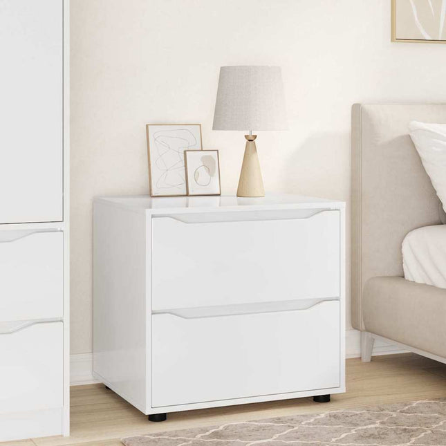 Opbevaringsskab Høj gloss hvid 60 x 48 x 57 cm Konstrueret træ