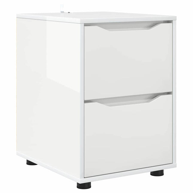 Opbevaringsskab Høj gloss hvid 40 x 48 x 57 cm Konstrueret træ