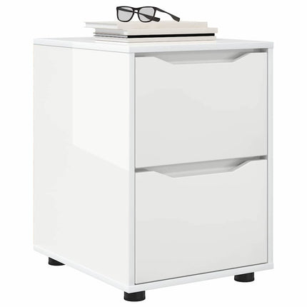 Opbevaringsskab 40 x 48 x 57 cm Konstrueret træ Høj gloss hvid