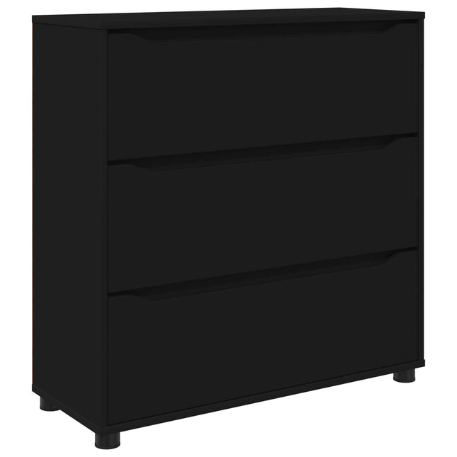Opbevaringsskab Sort 80 x 31 x 81 cm Konstrueret træ