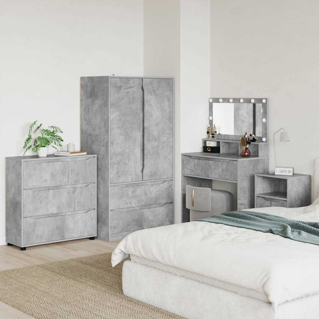 Opbevaringsskab Beton Grå 80 x 31 x 81 cm Konstrueret træ