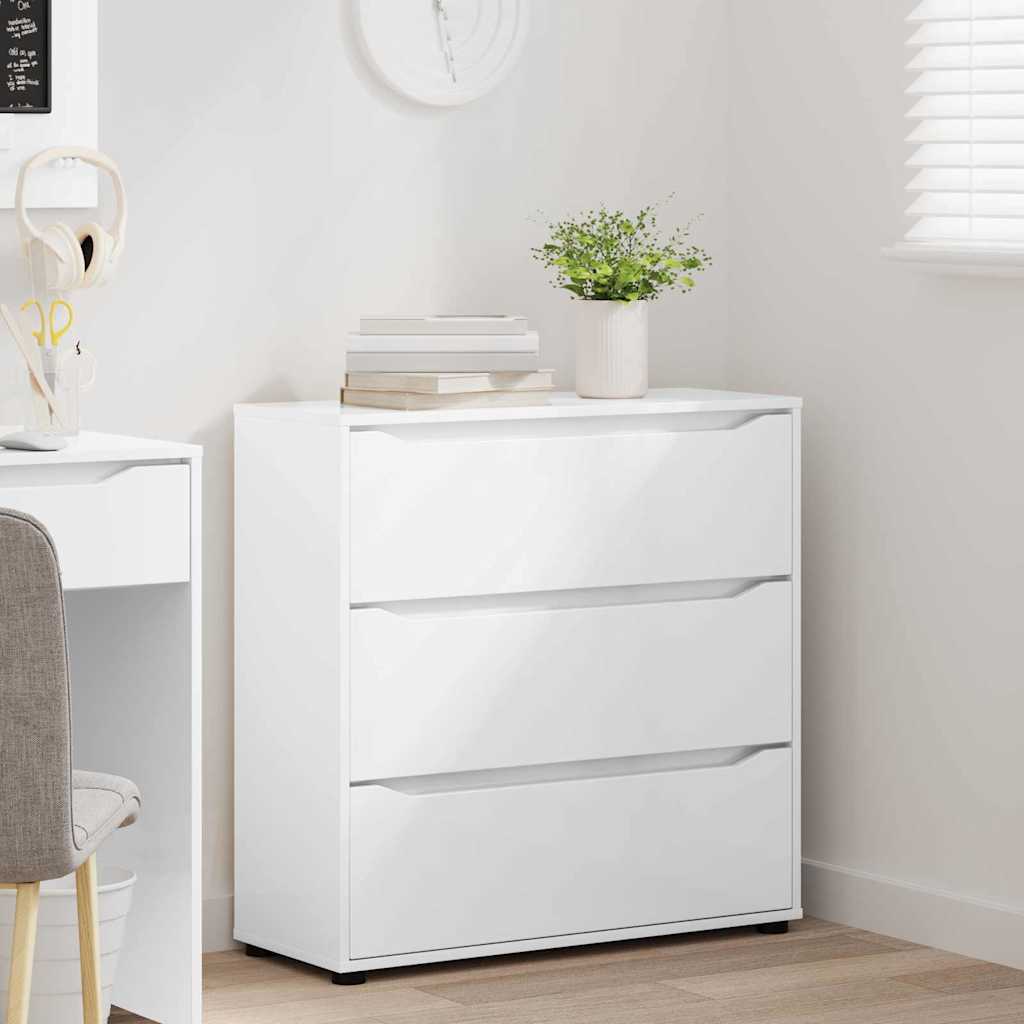 Opbevaringsskab Høj gloss hvid 80 x 31 x 81 cm Konstrueret træ