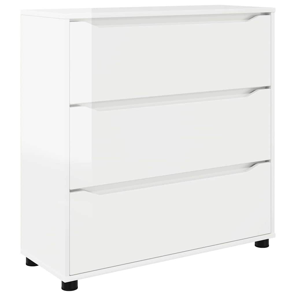Opbevaringsskab Høj gloss hvid 80 x 31 x 81 cm Konstrueret træ