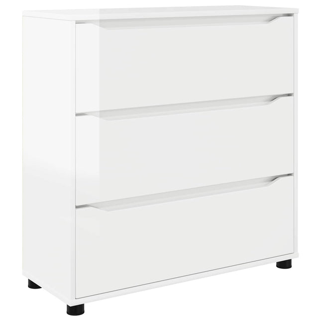 Opbevaringsskab Høj gloss hvid 80 x 31 x 81 cm Konstrueret træ