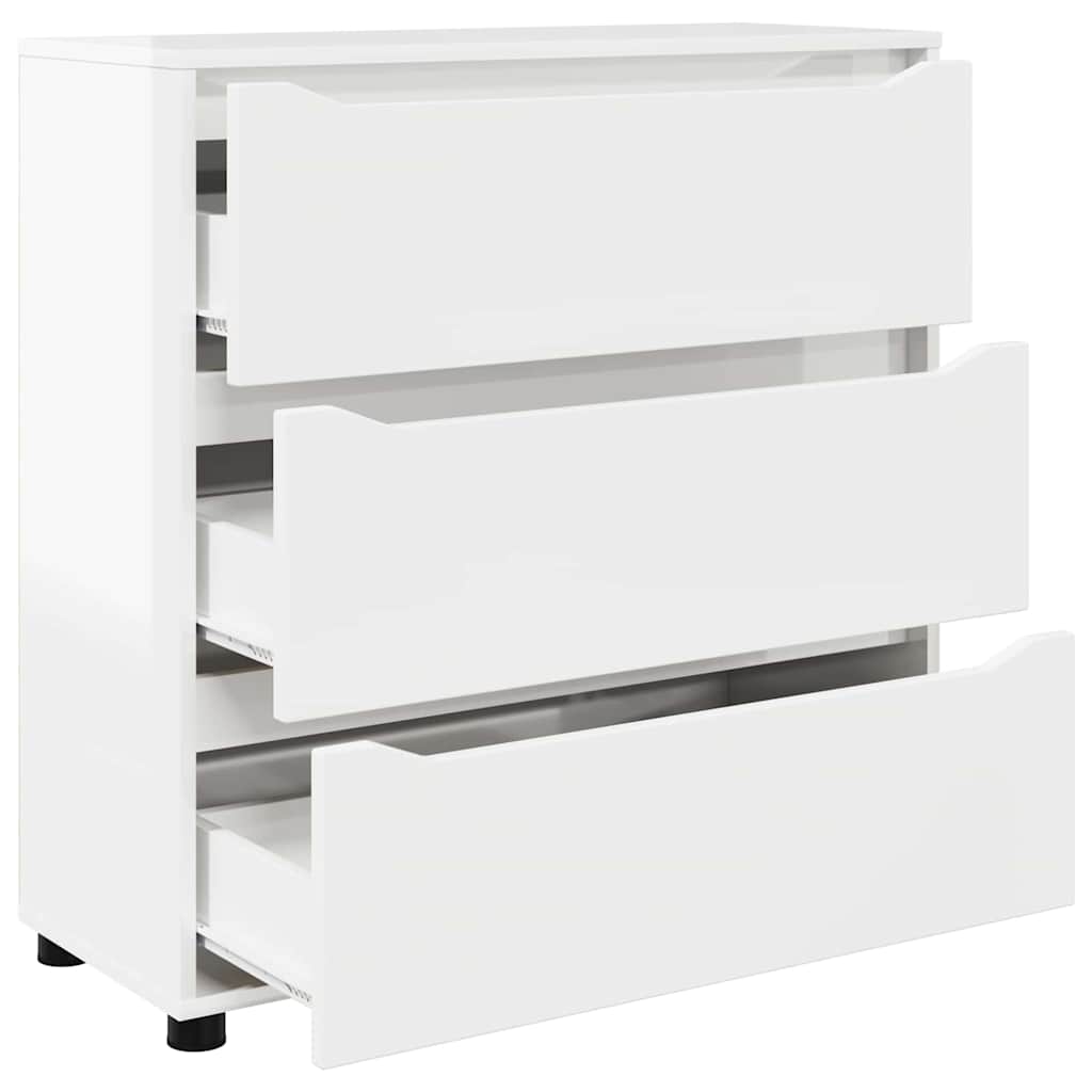 Opbevaringsskab Høj gloss hvid 80 x 31 x 81 cm Konstrueret træ