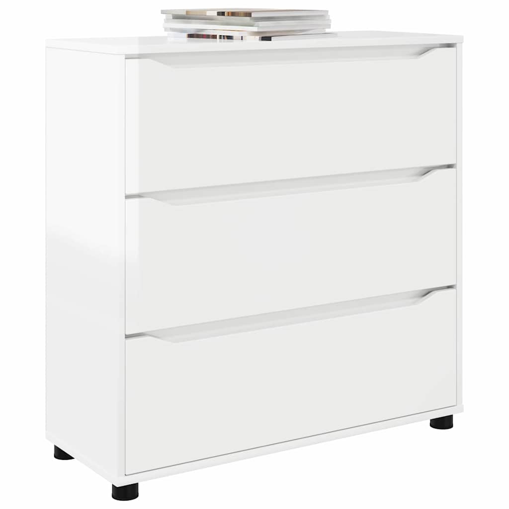 Opbevaringsskab Høj gloss hvid 80 x 31 x 81 cm Konstrueret træ