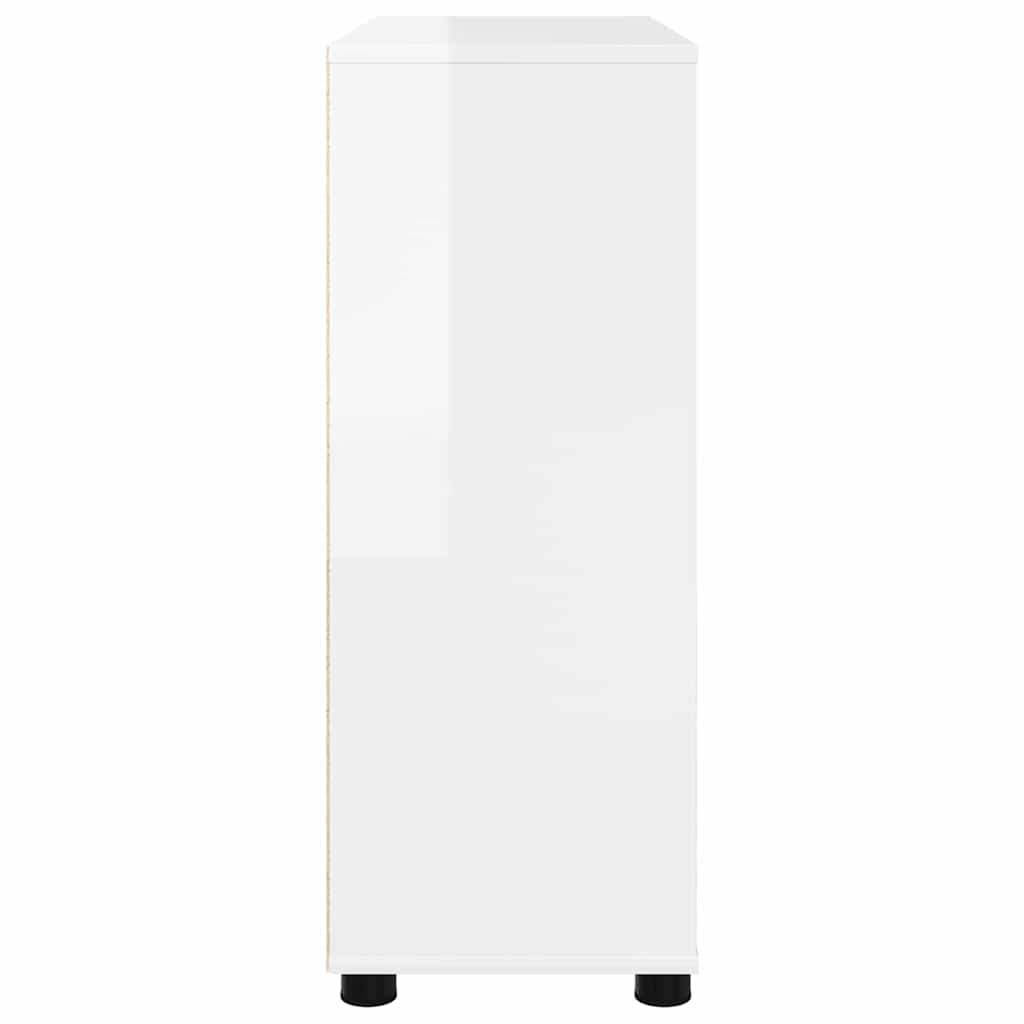 Opbevaringsskab Høj gloss hvid 80 x 31 x 81 cm Konstrueret træ
