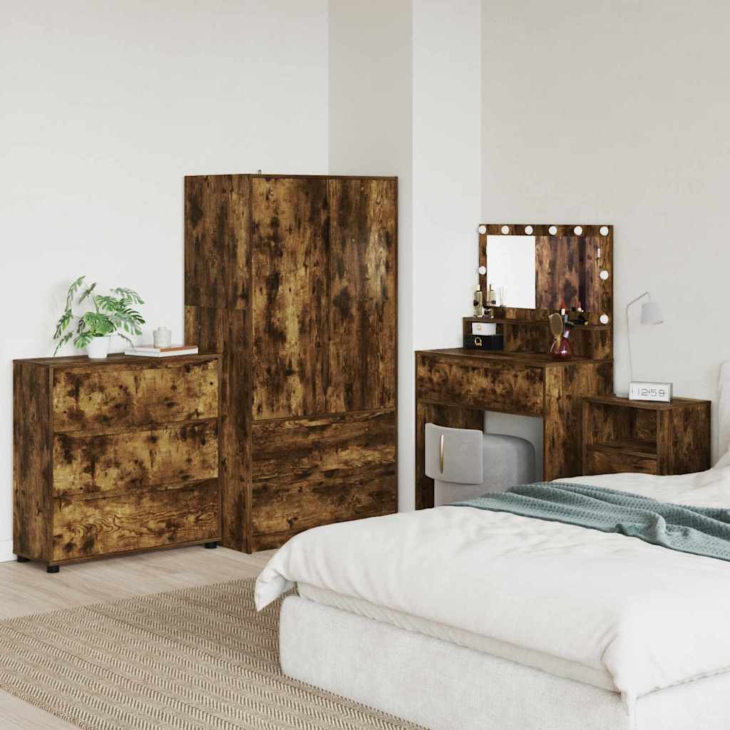 Opbevaringsskab Røget eg 80 x 31 x 81 cm Konstrueret træ